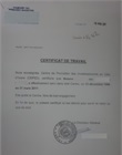 Certificat de travail